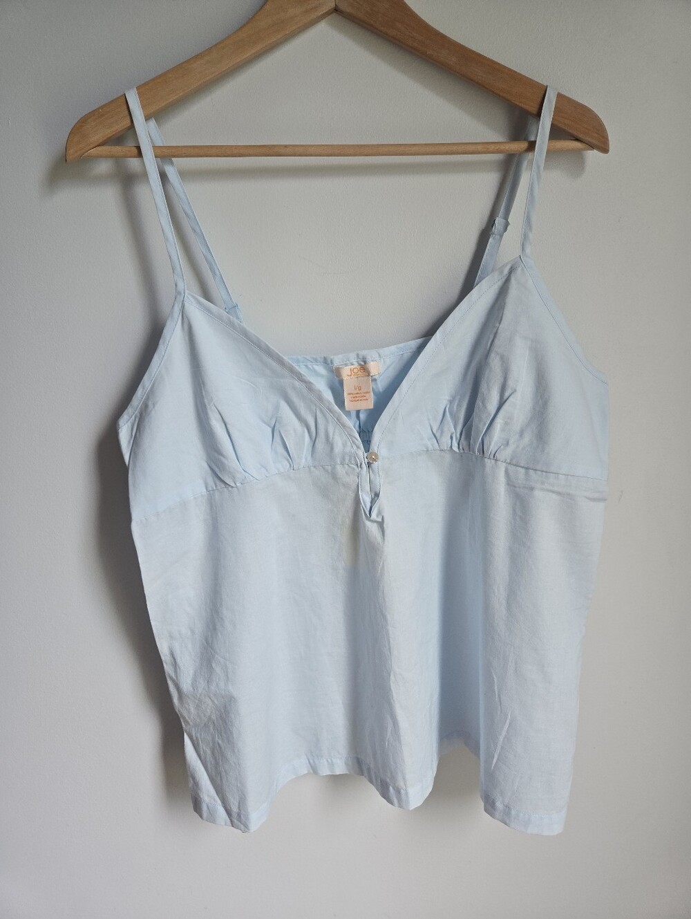 New JOE FRESH STYLE Light Blue Spaghetti Strap Lighweight Organic Cotton Cami